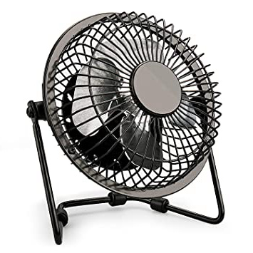 Lileng Ventilador USB, Ventilador de Escritorio de Metal USB de 10,16cm Mini Ventilador silencioso portátil Ventilador de refrigeración Ordenador portátil PC Mesa de Escritorio