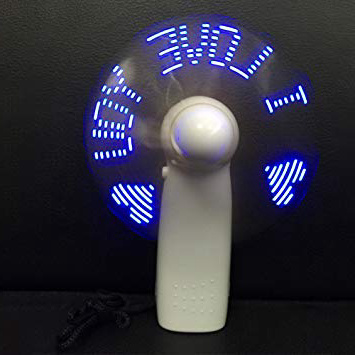 Ventilador de mano, ventilador de escritorio de refrigeración – Flash LED USB Mini ventilador – funciona con pilas – Super silencioso – Uso en casa de viaje oficina – patrón al azar