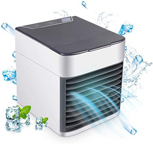 Aire Acondicionado Móvil, 2019 3 en 1 USB Mini Ventilador Humidificador Purificador con 7 Colores Luces LED, con 3 Velocidades de Viento