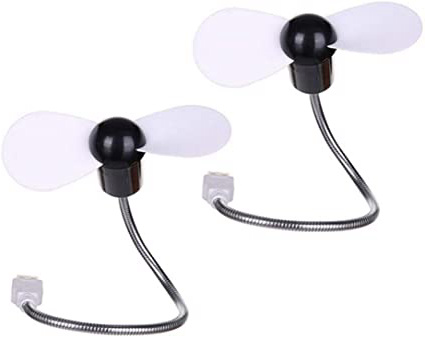 yyuehzi Ventilador USB Mini Ventilador Portátil Ventilador de Enfriamiento Flexible Portátil para PC de Escritorio para Computadora Portátil PC Brisa Móvil Ventilador de Oficina 2 Piezas Negro