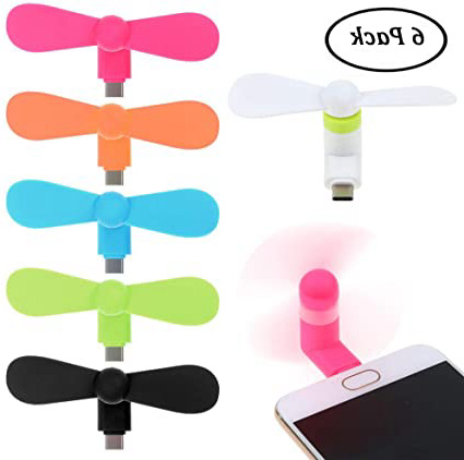Simuer Ventilador USB C Type-C Portátil para Móvil Smartphone Android - Samsung Huawei (6 Piezas)