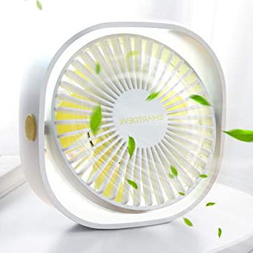 SmartDevil Ventilador USB, Mini Ventilador USB Silencioso, Personal Portátil Ventilador PC, para Oficina/Hogar/Viajar/Acampar, Alimentado por USB (Blanco)