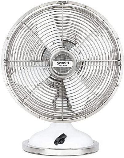H.Koenig JOE50 Rojo metálico Ventilador, Metal, plástico, blanco