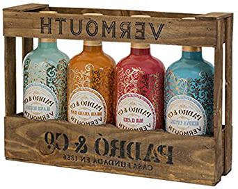 Padró & Co Vermouth en Caja de Madera - Paquete de 4 x 750 ml - Total: 3000 ml