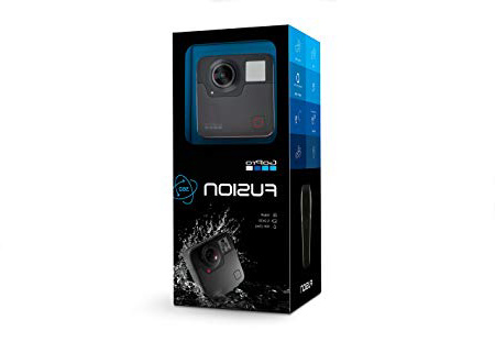 GoPro Fusion - Videocámara 360º deportiva (vídeo 5,2K a 30 fps / 3K a 60 fps, fotos de 18 MP, sumergible hasta 5m, control por voz), color negro