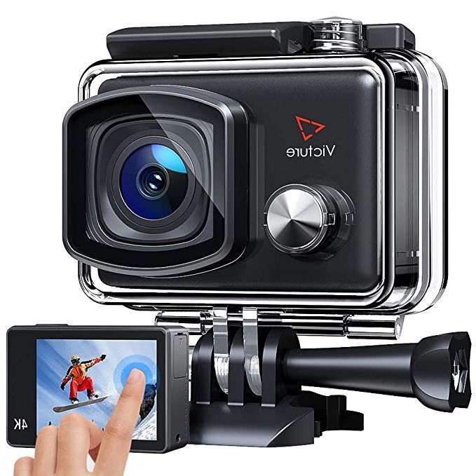 Victure AC900 Cámara Deportiva 4K 20MP Wi-Fi (Pantalla Táctil EIS Cámara Acción Impermeable 30M Amplio Angulo Ajustable Lapso de Tiempo Camara Lenta 2×1350mAh Baterías)