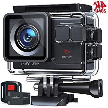 Victure Cámara Deportiva 4K Wi-Fi 20MP Camara Acuática Camaras Acción Sumergible de 40M Multifuncional EIS Lapso de Tiempo Cámara Lenta con Control Remoto Micrófono Externo