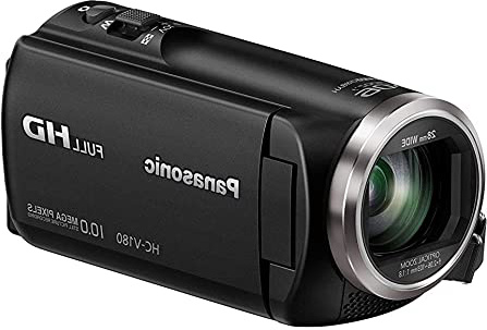 Panasonic HC-V180 - Videocámara de 50x, O.I.S de 5 Ejes, F1.8 - F4.2, Zoom 28 mm - 174 mm, HD, SD, Time - Lapse, Zoom 90x Inteligente, Color Negro