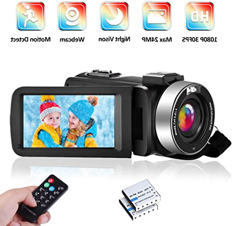 Videocámara Videocamara Full HD 1080P 30FPS Videocámara Cámara IR Night Vision 24MP 16X Zoom Vlogging Camera con Control Remoto