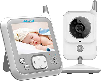 Vigilabebés Inalambrico Bebé Monitor Inteligente con Cámara Audio Pantalla LCD de 3.2 Monitoreo deTemperatura VOX Auto Wake-up luz nocturn Visión Nocturna Intercomunicador Canción de Cuna