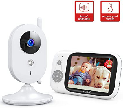 Victure Vigilabebés Inalambrico con cámara, Monitor para Bebés Digital Compatible con Infrarrojos Sala de Visión Nocturna Audio, Charla bidireccional, Canciones de Cuna, Pantalla LCD de 3.2"