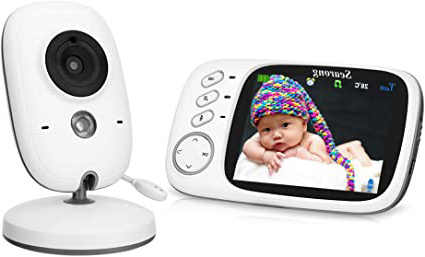 Vigilabebés Inalambrico Bebé Monitor con cámara 3.2" LCD visión nocturna Wireless Baby Monitor, sensor de temperatura