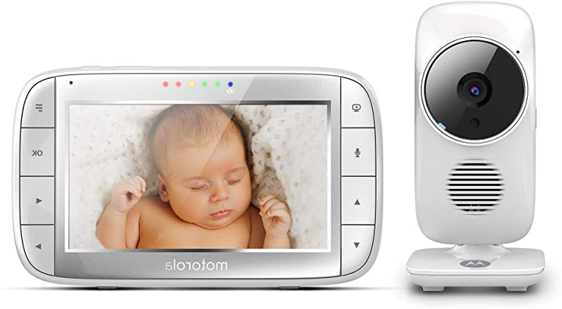 Motorola Baby MBP 48 Vigilabebés Vídeo con Pantalla LCD, Modo Eco y Visión Nocturna, Blanco