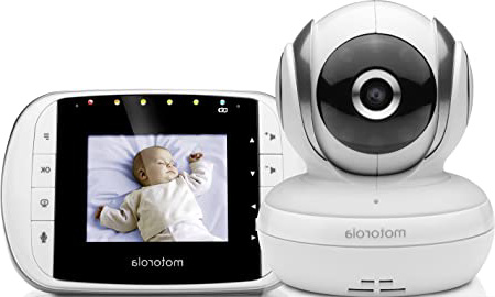 Motorola Baby MBP 33S - Vigilabebés vídeo con pantalla LCD a color de 2.8", modo eco y visión nocturna, color blanco