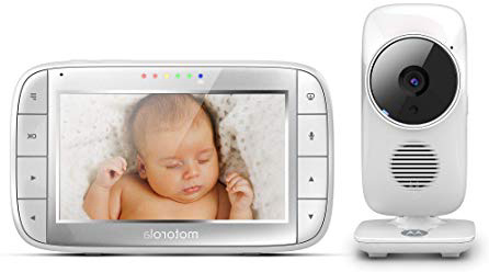 Motorola Baby MBP 48 Vigilabebés Vídeo con Pantalla LCD, Modo Eco y Visión Nocturna, Blanco