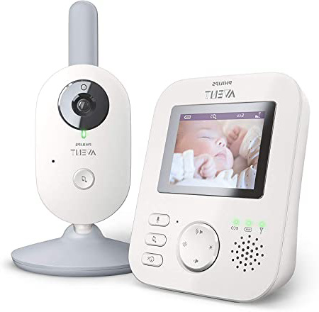 Philips Avent Vigilabebés con cámara SCD833/01 - Vigilabebés con vídeo digital con privacidad y seguridad (A-FHSS), pantalla a color de 2,7", nanas relajantes e intercomunicador