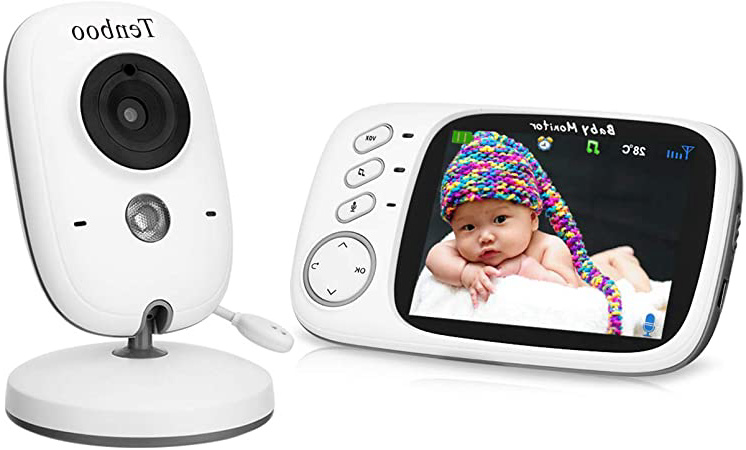 Vigilabebés Inalambrico Bebé Monitor con cámara 3.2"LCD visión nocturna sensor de temperatura, NANAS