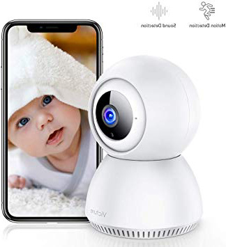 victure 1080P Cámara IP WiFi Cámara de Vigilancia con Detección de Sonido y Seguimiento de Movimiento Camara vigilancia Solo Compatible con 2.4GHZ (Blanco) (Blanco)