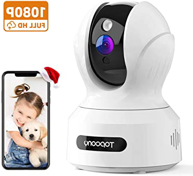 Topcony Camara Vigilancia WiFi, 1080P HD Innovadora Cámara IP Vigilabebés, Mascotas con Visión Nocturna Detección de Movimiento Intercomunicación, Compatible con Alexa