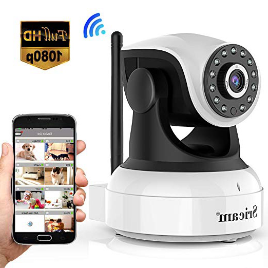 Sricam Cámara IP 1080P, Cámara Vigilancia WiFi Interior Inalámbrico, con Micrófono y Altavoz, Visión Nocturna, Detección de Movimiento, Seguridad para Bebé y Mascotas, Compatible con iOS, Android