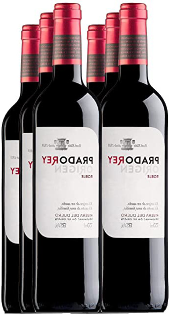 PRADOREY Roble Origen-Vino tinto - Roble- Ribera del Duero - 95% Tempranillo, 3% Cabernet sauvignon, 2% Merlot - Vino joven con ligero paso por barrica y tinaja - 6 Bot-0,75 L