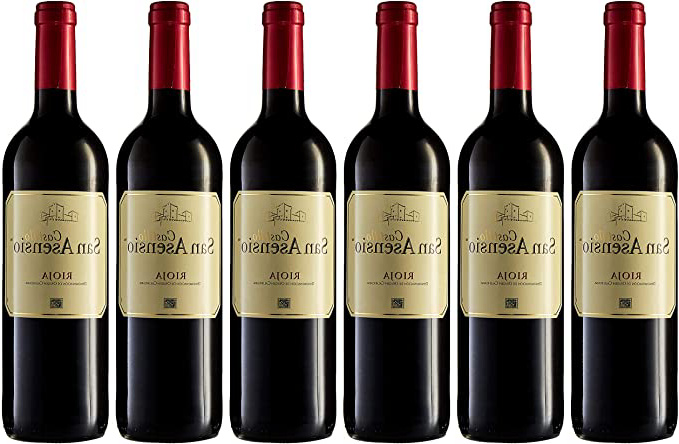 San Asensio Vino Rioja Tinto de 12º - Paquete de 6 botellas de 75 - Total 450 cl