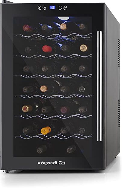 Orbegozo VT 3010 Vinoteca de 28 botellas, volumen de 80 litros, 130 W de potencia, iluminación LED, display digital, Compuesto, Negro, 57.5x45x73.5 cm