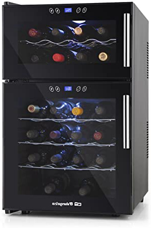 Orbegozo VT 2410 Vinoteca de 24 botellas, dos zonas de temperatura, 140 W de potencia, 52 litros de volumen, display digital, panel de control táctil, iluminación LED, 68 litros, Metal, Negro