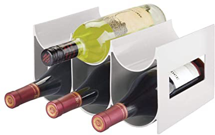 







mDesign Práctico Estante para Botellas de Vino y Otras Bebidas – Botelleros para Vino de plástico con Capacidad para hasta 6 Unidades – Vinoteca de plástico de pie – Gris Claro






