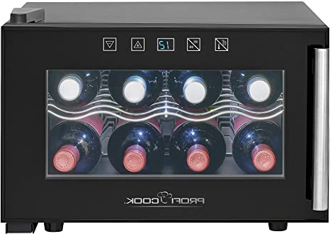







Proficook GK 1162 Vinoteca 8 botellas enfriamiento termoeléctrico, 21 litros, ajuste electrónico de la temperatura, panel táctil, display, luz interior, Clase Climática N, Clase energética A






