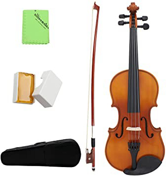 Andoer® Violín Acústica 4/4 Madera Maciza Chapa Picea Flame Arce para Estudiante Principiante Artista con Funda Colofonia Regalo de Navidad