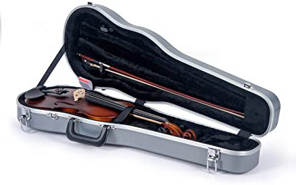 Crossrock CRA800SVFSL - Maletín para violín (plástico ABS), color plateado