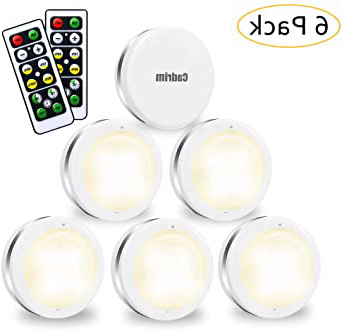 Luces para Gabinetes LED, Cadrim 6 Packs Luces Nocturnas LED Inalámbricas con Dos Remoto, Luces de Armarios Regulables,Luces que Funcionan con Baterías (no Incluidas) para Iluminación de Armarios etc