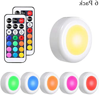 Luz Nocturna Lámpara LED Armario,Tomshine 6PCS Lámpara de Cocina Brillo Adjustable con Pilas con 2 Control Remoto Para Armario Pasillo Vitrina Cocina Garaje