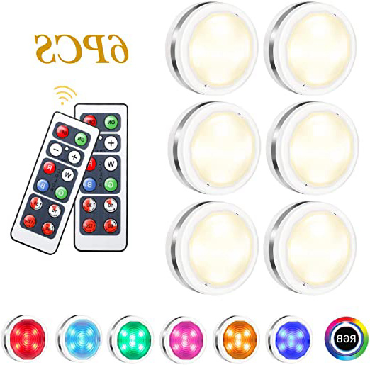Luz Nocturna LED, Tencoz 6 Pack Luz Nocturna Lámpara Armario Luces LED Inalámbricas con Dos Remoto, Luces de Armarios Regulables,Luces que Funcionan Para Armario Pasillo Vitrina Cocina Garaje