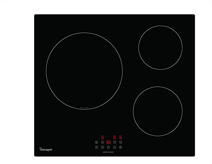 PLACA INDUCCIÓN DE 3 FUEGOS, ACABADO MARCO BISELADO 180mm/1800W - 160mm/1400W - 280mm/max.2300-3000W