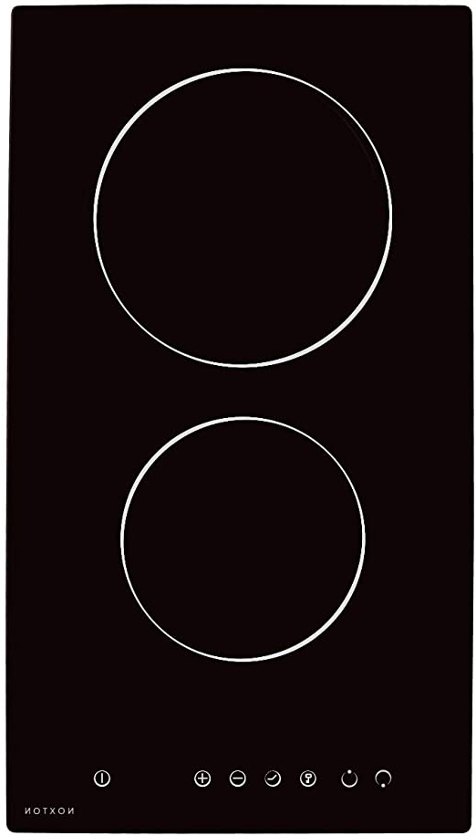 NOXTON Placa Vitrocerámica con 2 Zonas De Cocción Construido en Placas eléctricas de 30 cm Placa Caliente de Cristal Negro Estufa con Sensor de Control táctil Superior