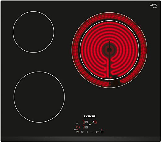 Siemens ET631BK17E iQ300 - Placa de cocina vitrocerámica, ancho 60 cm, 3 áreas de cocción con zona gigante, 5700 W, bisel delantero, color negro