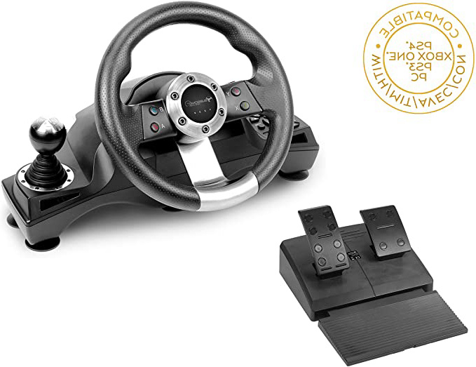 Subsonic - Volante de carreras Drive Pro Sport con pedales, paletas y palanca de cambios (PS4 Slim/Pro, Xbox One S/X, PS3, Windows)