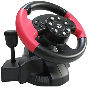 USB con Cable Volante y Pedales con Vibración y Palanca de Cambios / Volante de Carreras con Los Pedales Controlador / Para PC, DVD, PS3, PS2, Juegos / iCHOOSE