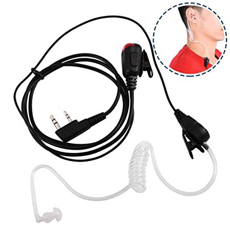 Tihebeyan - Auricular Transparente Walkie Talkie 2 Pines PTT Covert Tubo Auricular con micrófono para Kenwood Baofeng