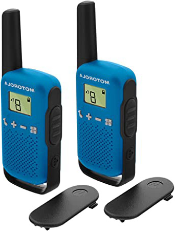 Motorola T42 Azul Talk About – Aparatos de Radio (2 Unidades, PMR446, 16 Canales, Alcance 4 km)