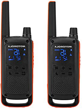 motorola T82 Pack- Walkie Talkie, Color Negro y Naranja