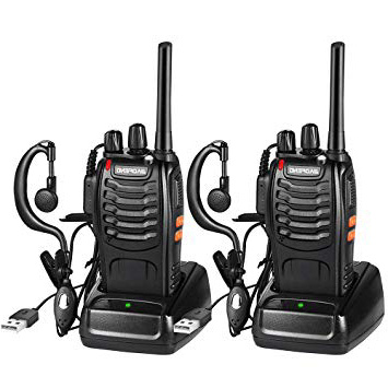 Walkie Talkie Recargable Bidireccional Transmisores-receptores Radio 5W 16 Canales 1500mah CTCSS DCS, con el Auricular Incorporado Antorcha de LED (2PCS)