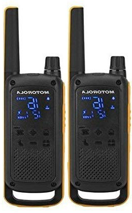 Motorola Talkabout T82 Extrem - Walki-Talkis, Alcance hasta 10 Km, Pantalla Oculta, Linterna LED, color Negro y Amarillo