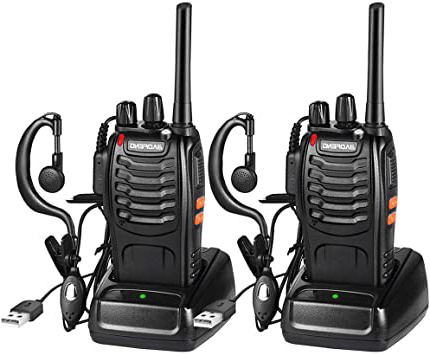 Walkie Talkie Recargable Bidireccional Transmisores-receptores Radio 5W 16 Canales 1500mah CTCSS DCS, con el Auricular Incorporado Antorcha de LED (2PCS)