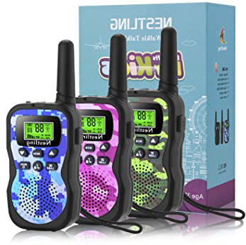 Nestling Walkie Talkie para niños, Camuflaje al Aire Libre, 8 Canales, Radio de 2 vías, Juguetes, Linterna LCD retroiluminada, Rango de 3 Millas para Actividades Infantiles (3pcs Camuflaje)