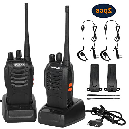 Walkie Talkie Recargables 1500mAh,Walkies Talkies Profesionales 16 Canales CTCSS DCS,WalkieTalkie Radios PMR Distancia 6KM,Frecuencias 400-470MHz para Construcción,Senderismo,Seguridad (un par)
