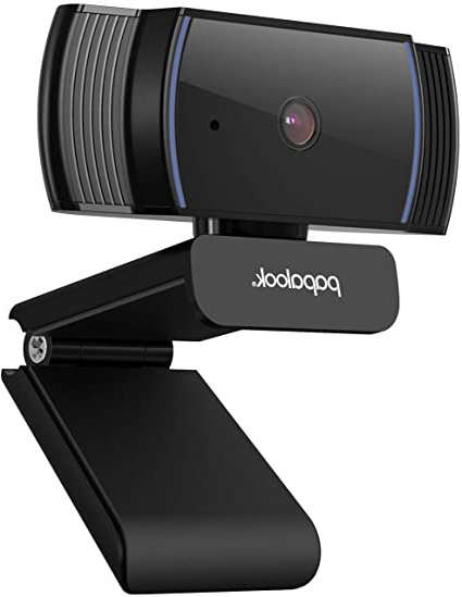 papalook Webcam 1080P, AF925 con Enfoque Automático y Micrófono de Reducción de Ruido,Diseño Plegable, Giratorio de 360 Grados, Cámara de la Computadora Portátil USB - Negro