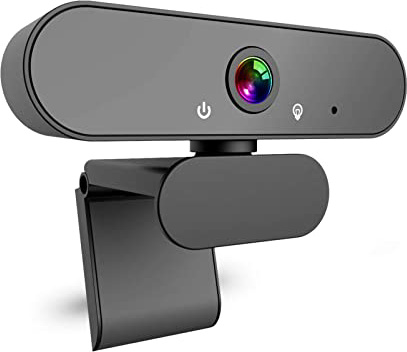 DINKALEN Webcam, Webcam 1080P Full HD Micrófono Integrado Cancelación de Ruido, Cámara Web Conecta y Reproduce con Corrección Automática de Poca Luz (Black)